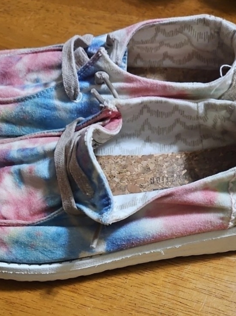 Women’s Tie-Dye Canvas Slip-On Loafers - Pink & Blue